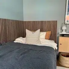 Ribbon-Wood Walnut in slaapkamer