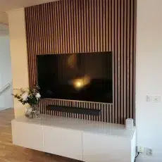 Ribbon-Wood Walnut TV room