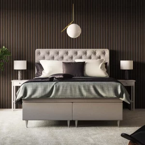 Ribbon-Wood Rustic Smoked Oak with Black RecoSilent in bedroom