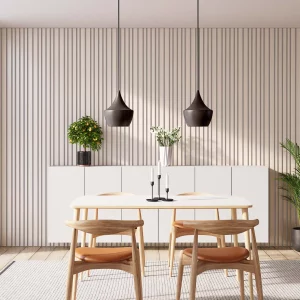Barcode Diamond Ash with White Recosilent in dining room 