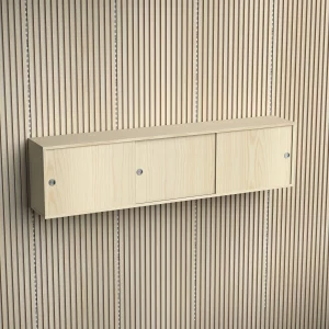 Brace wall cabinet Diamond Ash 1800 mm three sliding doors with Diamond Ash acoustic panels