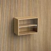 Brace wall cabinet Diamond Oak 600 mm 2 sliding glass doors with Diamond Oak acoustic panels